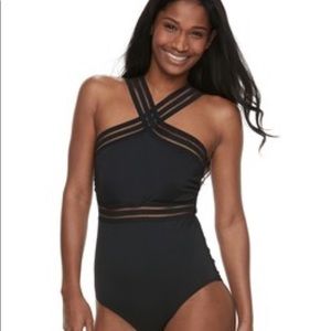 Black one piece swimsuit